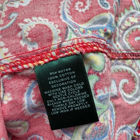 Ralph Lauren Red Paisley Long Sleeve Dress - Picture 8 of 8